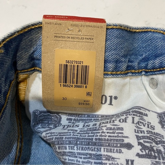 Levi’s 501 light blue denim shorts, size 30, ripped distressed grunge look - Picture 7 of 11